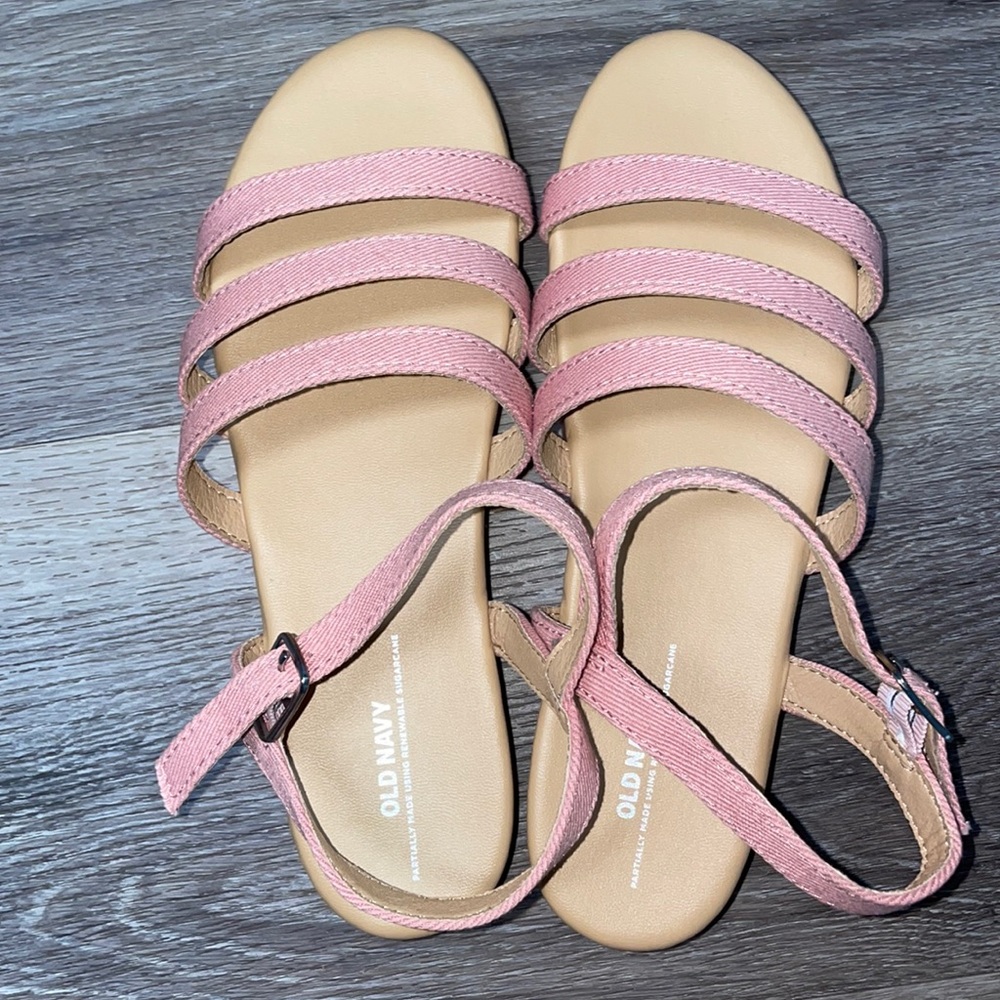 NWOT Twill Strappy Platform Sandals